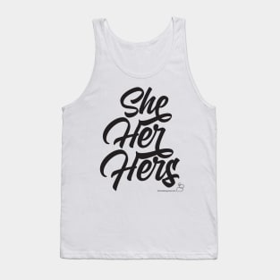 She, Her, Hers "Swooshy" Pronouns Tank Top